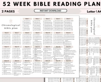 Bible Reading Plan Bible Reading Goals New Testament 365 Days Bible Reading Chronological Bible Tracker Printable Bible In A Year Etsy