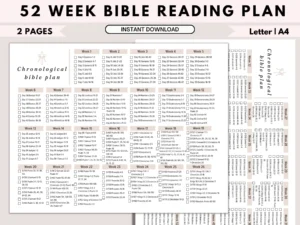 Bible Reading Plan Bible Reading Goals New Testament 365 Days Bible Reading Chronological Bible Tracker Printable Bible In A Year Etsy