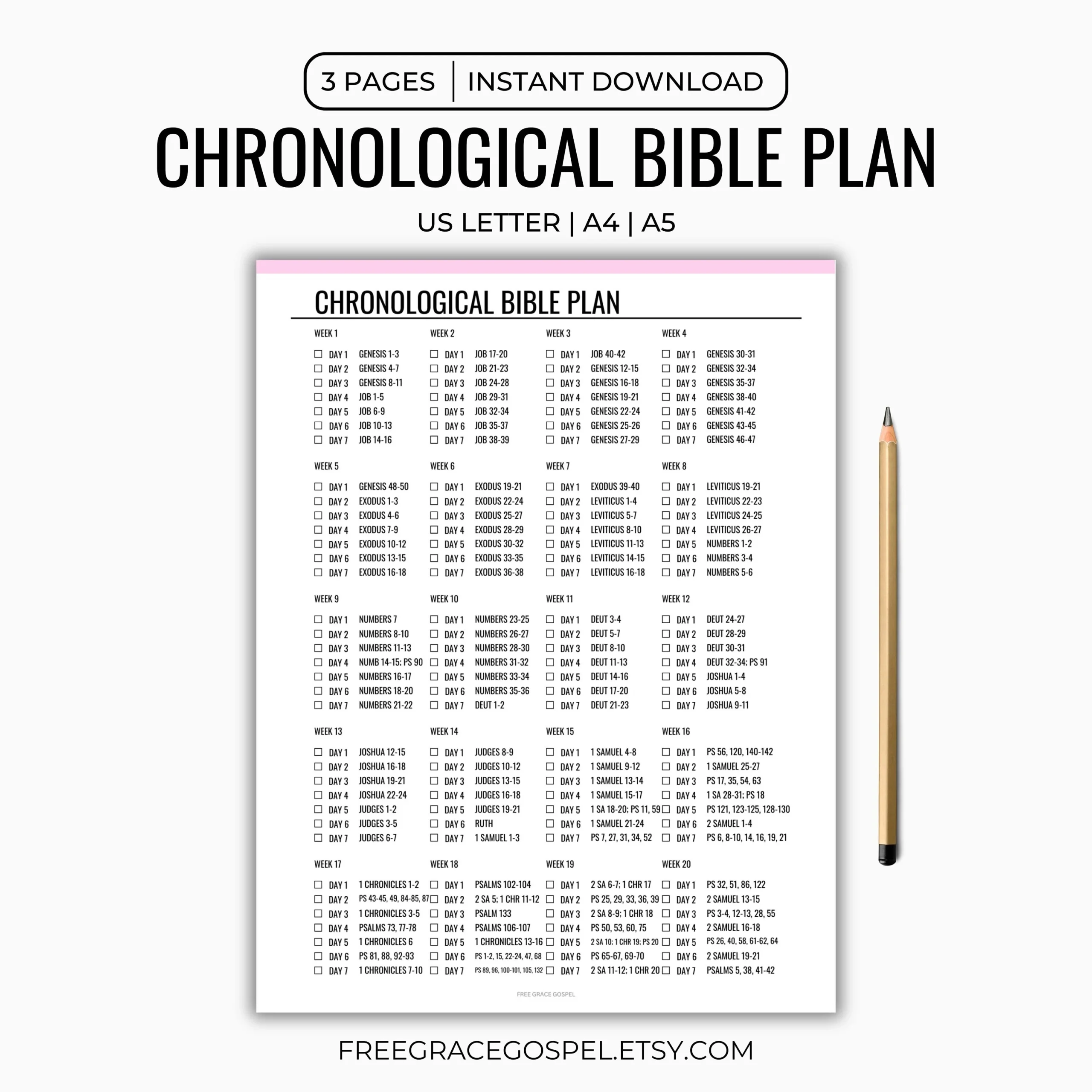 Bible Reading Plan Printable 2026 Chronological Bible Reading Plan 1 Year Bible Plan Read The Bible In A Year Bible Tracker Etsy