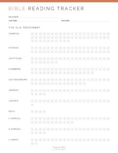 Bible Reading Tracker Neat And Tidy Design