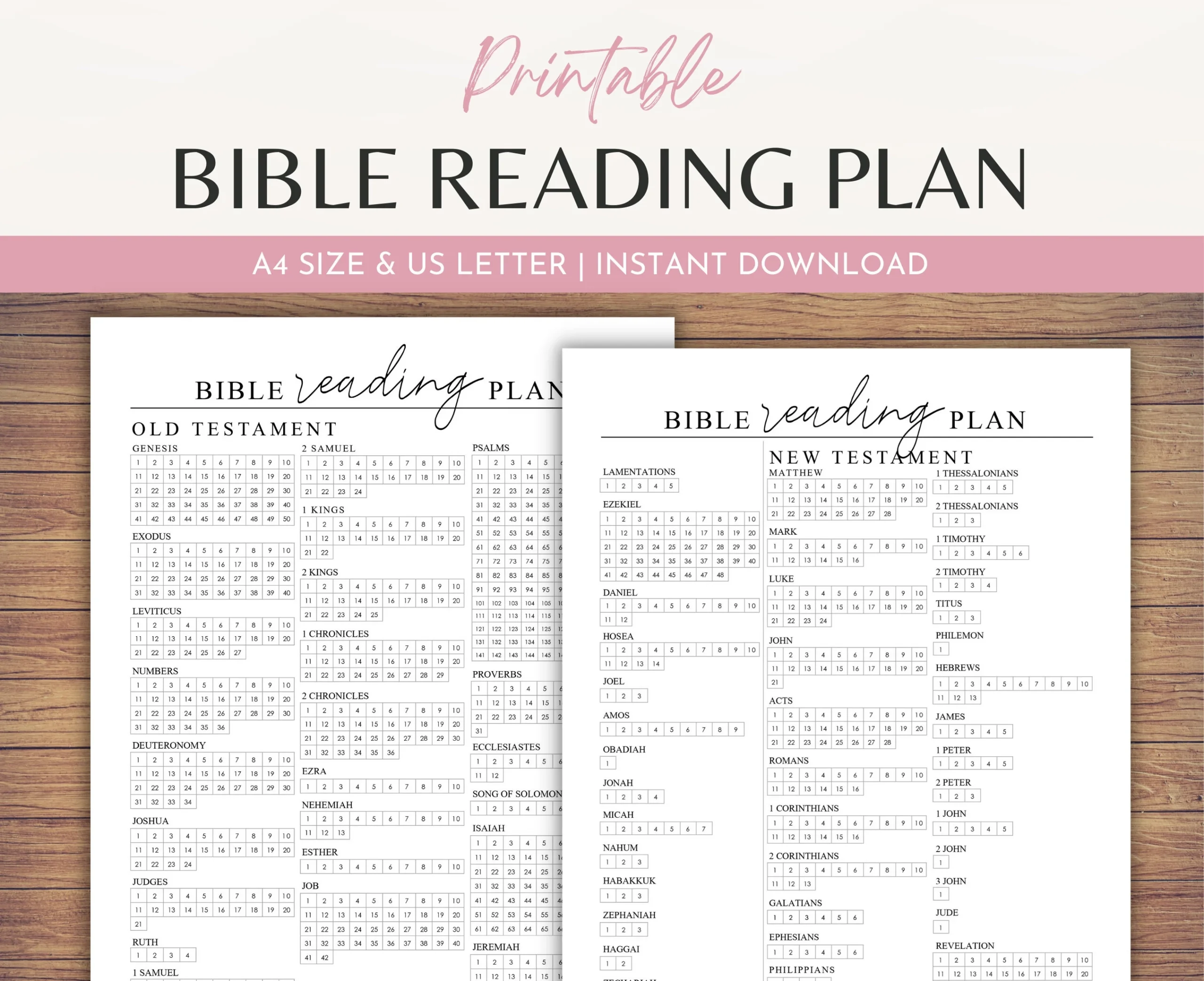 Bible Reading Tracker Printable Chapter By Chapter Checklist Reading Log Daily Bible Study Planner Christian Printable Pages A4 Letter Etsy Sweden