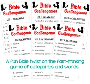 Bible Scattergories Printable Game Christian Family Activity digital Download Etsy