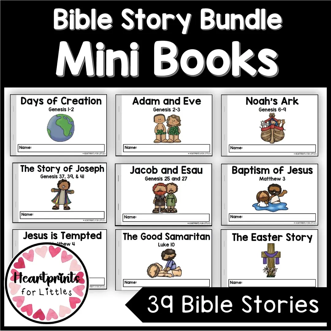 Bible Story Mini Books Bundle 39 Emergent Readers digital Download Etsy Bible Story Mini Books Bundle 39 Emergent Readers digital Download Etsy
