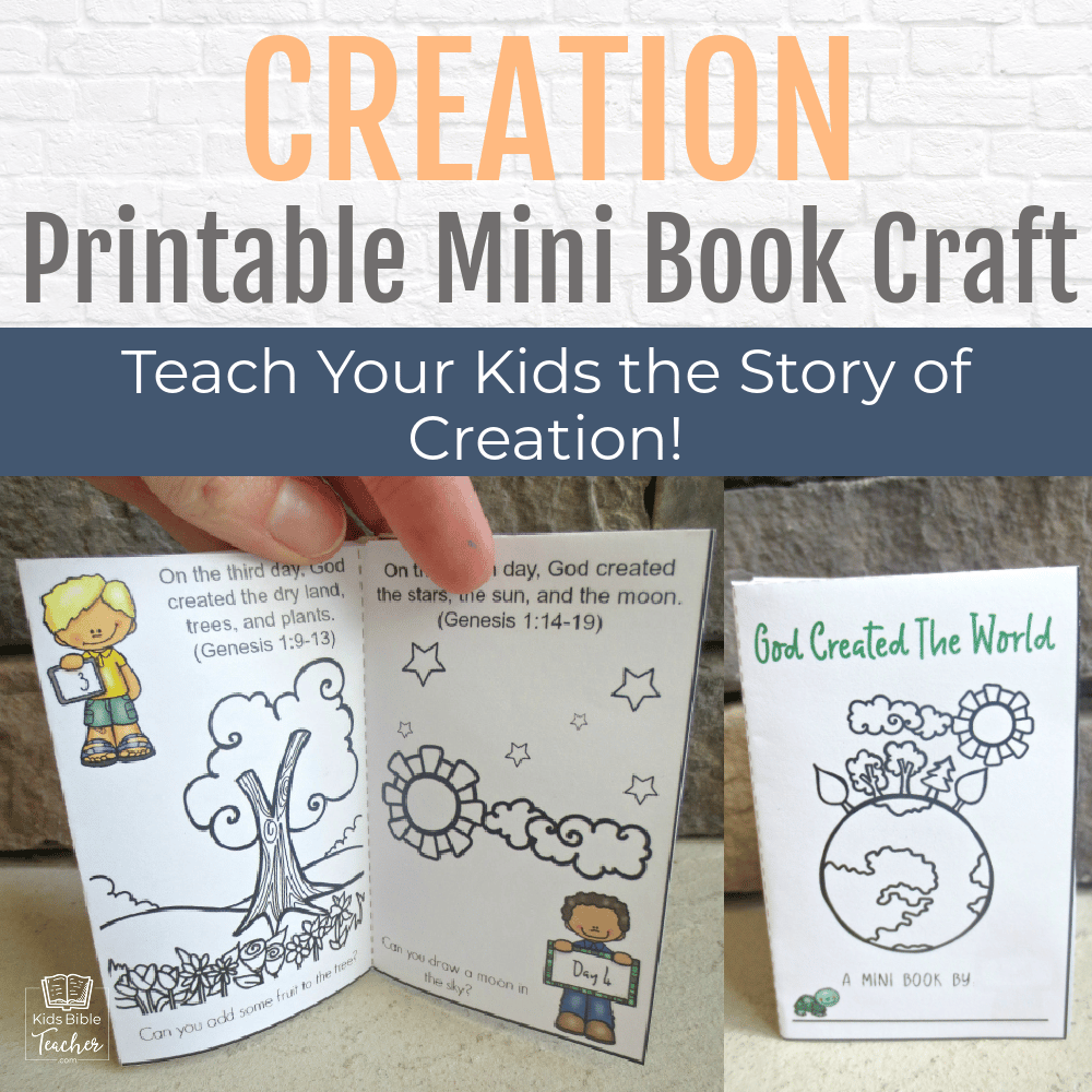 Bible Story Of Creation Mini Book Genesis Craft For Kids Kids Bible Teacher