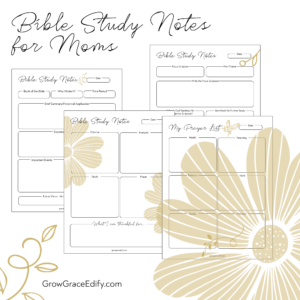 Bible Study Notes And Prayer Printables For Moms
