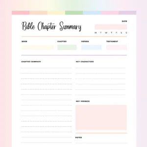 Bible Study Notes Template PDF A4 US Letter Sizes Instant Download Printable Plan Print Land
