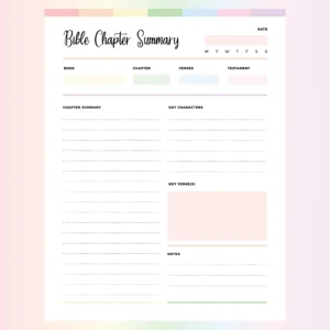 Bible Study Notes Template PDF A4 US Letter Sizes Instant Download Printable Plan Print Land
