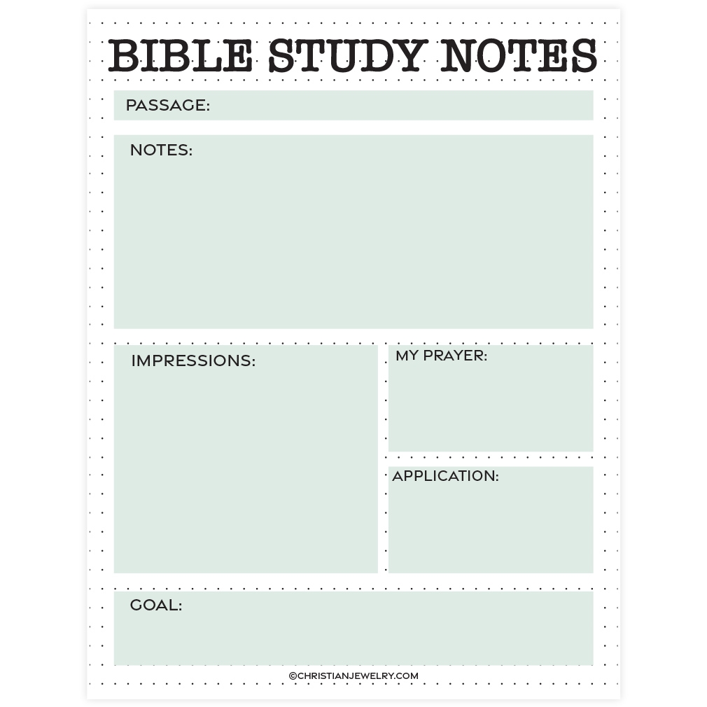 Bible Study Sheets Printable