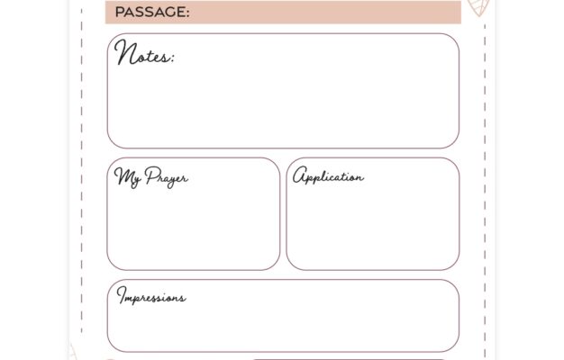 Bible Study Page Flowers Free Christian Printables