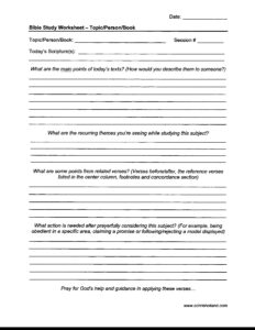 Bible Study Worksheets Cchrisholland