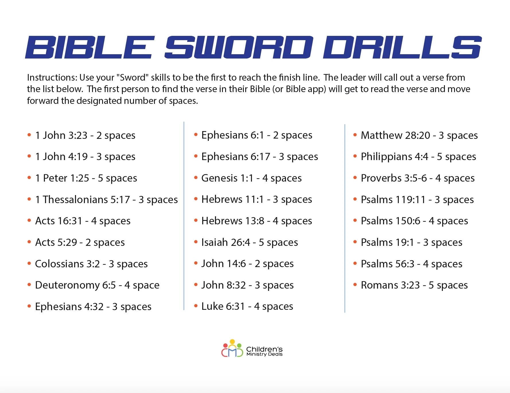 Bible Sword Drills Game For Kids Children s Ministry Deals