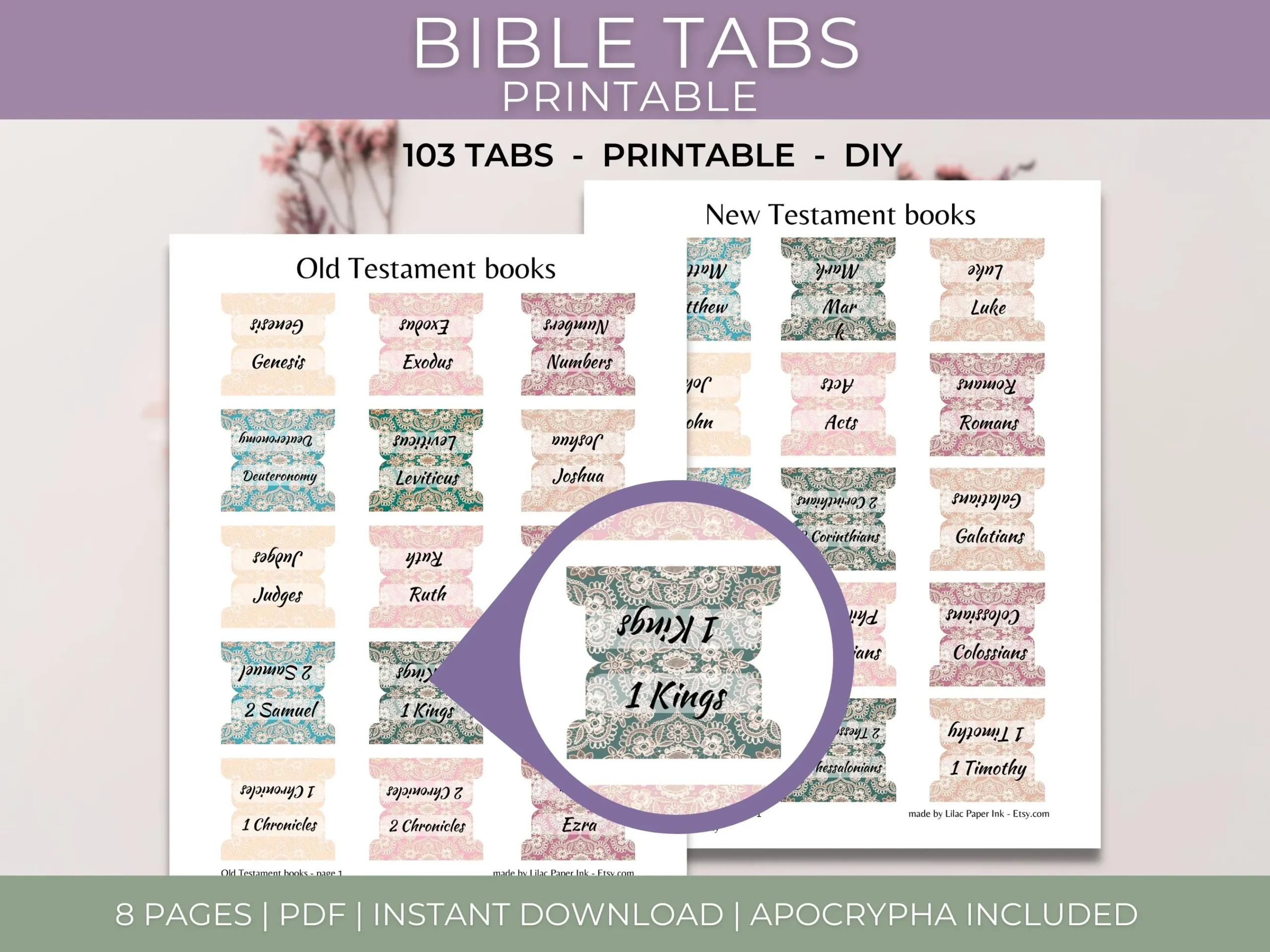 Bible Tabs Printable Books Of The Bible Bible Index Tabs Catholic Bible Tabs Bible Journaling Etsy
