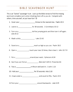 Bible Treasure Hunt Christian Scavenger Hunt Ideas