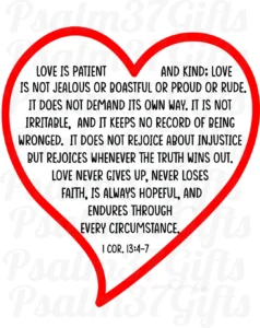 Bible Verse 1st Corinthians 13 4 7 Love Is Patient Love Is Kind Love Never Ends SVG File For Cricut Silhouette Heart Etsy