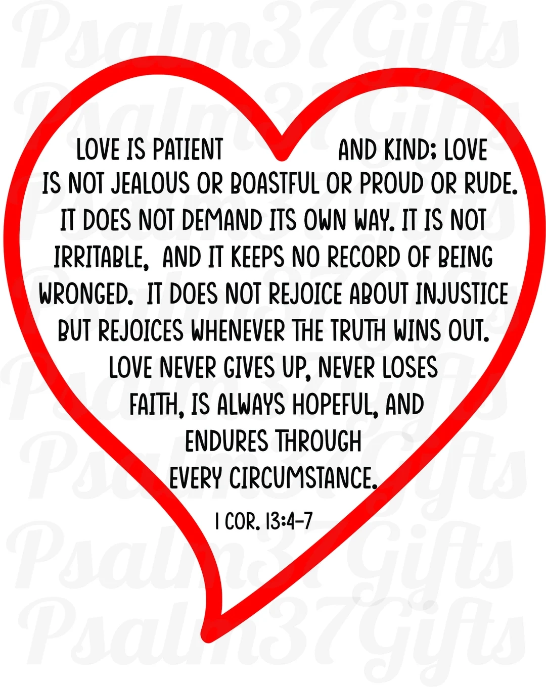 Bible Verse 1st Corinthians 13 4 7 Love Is Patient Love Is Kind Love Never Ends SVG File For Cricut Silhouette Heart Etsy