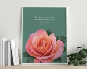 Bible Verse Art Print Matthew 6 21 Thy Word In My Heart