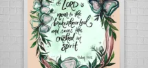 Bible Verse Art Psalm 34 18 SYMPATHY GRIEF Etsy