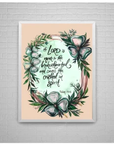 Bible Verse Art Psalm 34 18 SYMPATHY GRIEF Etsy