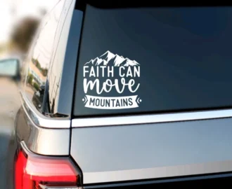 Bible Verse Car Decal Bible Verse Vinyl Sticker Bible Decals Religious Decals For Tumblers Faith Can Move Mountains Decal Faith Decal Etsy