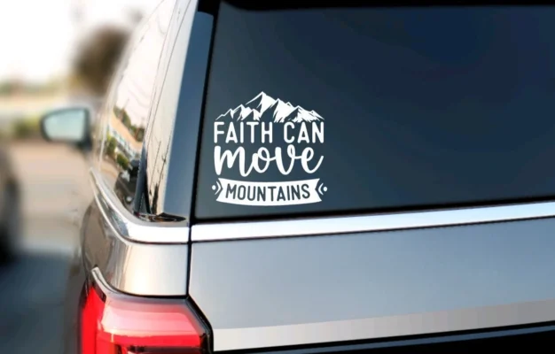 Bible Verse Car Decal Bible Verse Vinyl Sticker Bible Decals Religious Decals For Tumblers Faith Can Move Mountains Decal Faith Decal Etsy