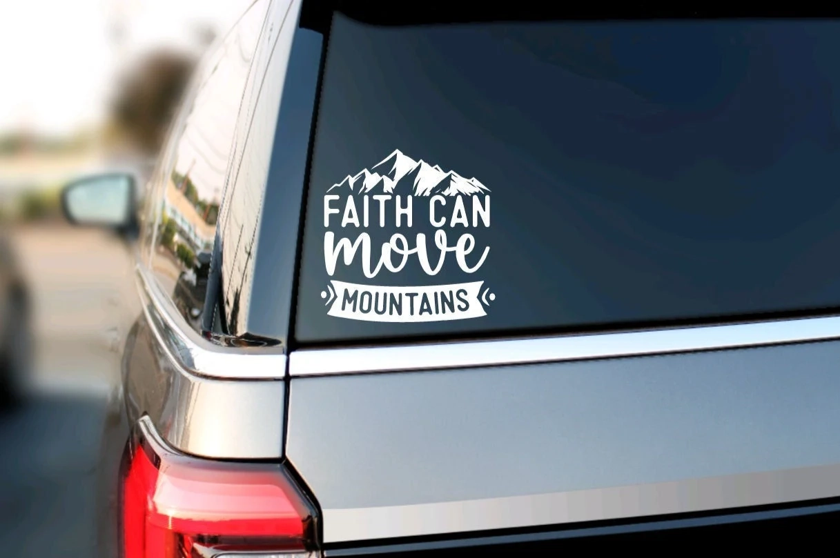 Bible Verse Car Decal Bible Verse Vinyl Sticker Bible Decals Religious Decals For Tumblers Faith Can Move Mountains Decal Faith Decal Etsy