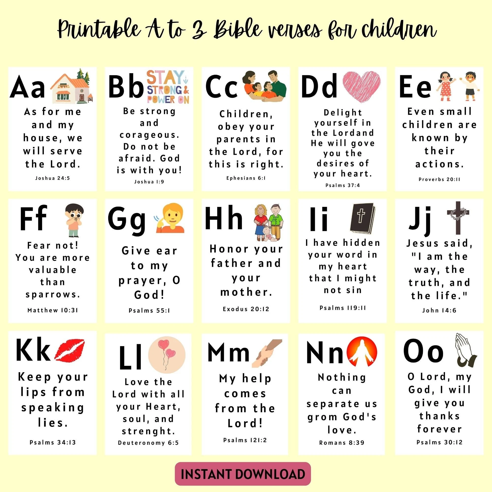 Printable Alphabet Bible Verses