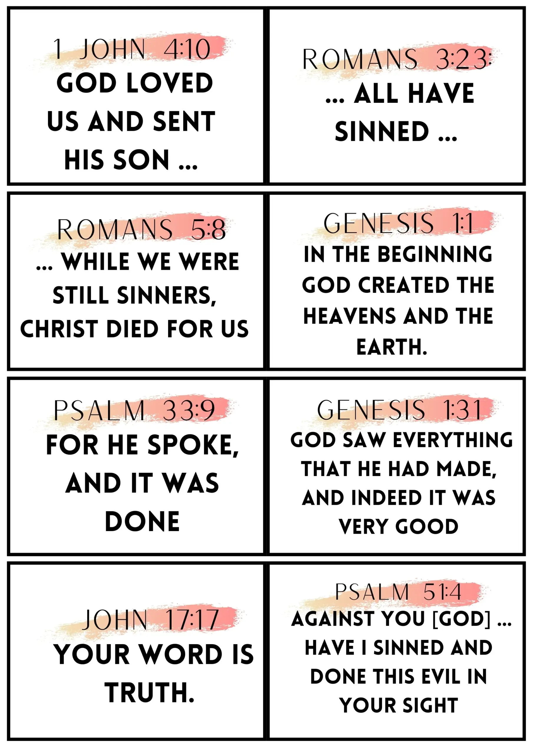 Bible Verse Cards For Kids Homeschool Printable PDF Etsy