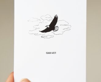 Bible Verse Greetings Card Isaiah 40 31 Scripture Illustrated Eagle