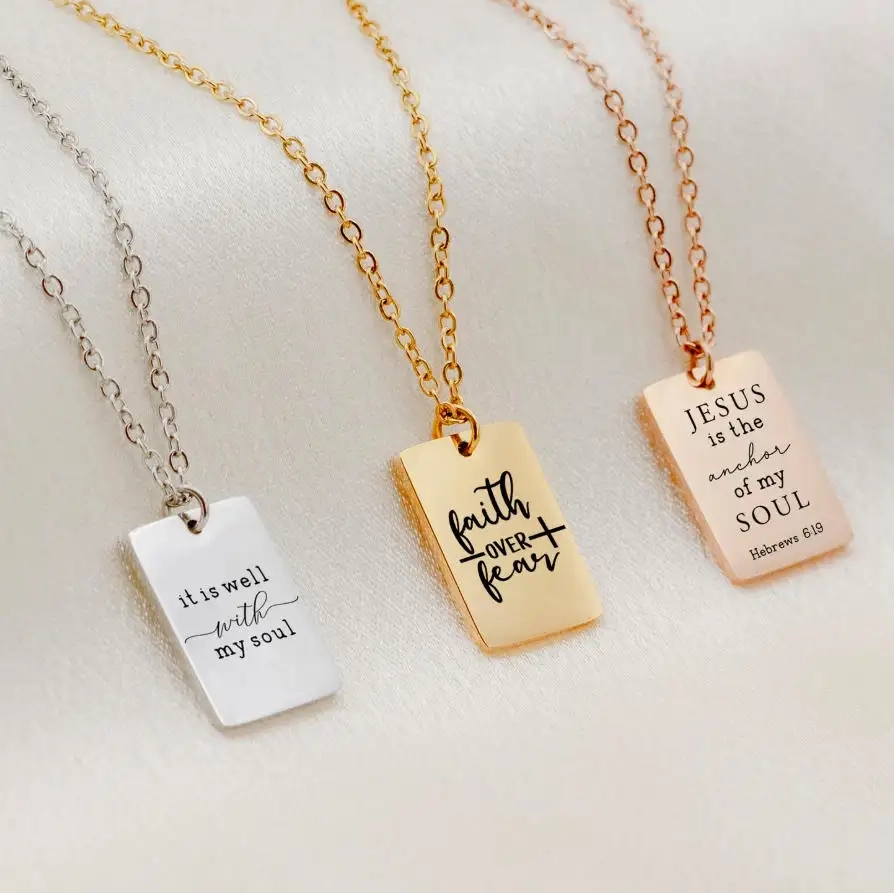 Bible Verse High Quality Christian Jewelry Faith Necklace The Lord Is Greater Bible Verse John