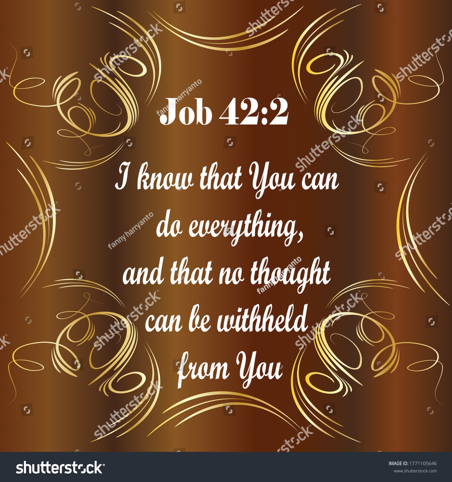 Bible Verse Job 422 Know That Stock Vector Royalty Free 1771105646 Shutterstock