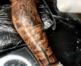 Bible Verse Leg Tattoos