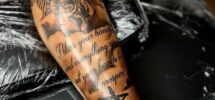 Bible Verse Leg Tattoos