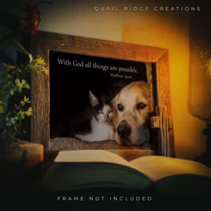 Bible Verse Matthew 19 26 Christian Scripture Dog Cat Art Print 8x10 Unframed Classroom Dog Kennel Breeder Veterinarian Home Wall Decor Gift Etsy