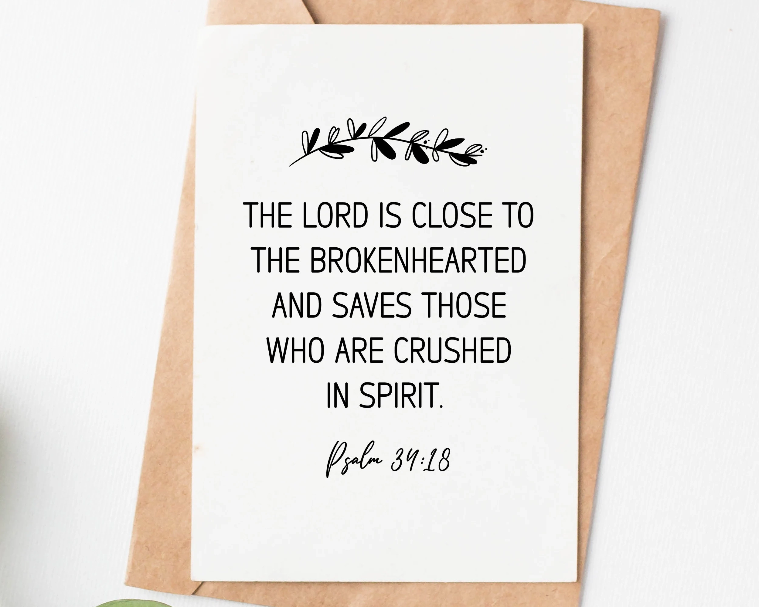 Bible Verse Psalm 34 18 Sympathy Card Encouragement Card Divorced Card Pet Loss Card Grief Card Condolence Card Bereavement Card Etsy