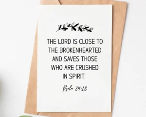 Bible Verse Psalm 34 18 Sympathy Card Encouragement Card Divorced Card Pet Loss Card Grief Card Condolence Card Bereavement Card Etsy Hong Kong
