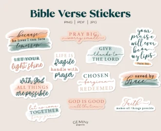 Bible Verse Sticker Bundle Religious Quote Stickers Religious Printable Stickers Bundle DIY Laptop Decal Print Cut Bible Stickers Etsy
