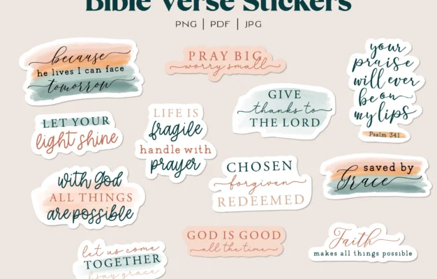 Bible Verse Sticker Bundle Religious Quote Stickers Religious Printable Stickers Bundle DIY Laptop Decal Print Cut Bible Stickers Etsy