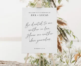 Bible Verse Wedding Welcome Sign Template Amber Rose Creative Studios