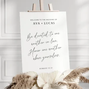 Bible Verse Wedding Welcome Sign Template Amber Rose Creative Studios