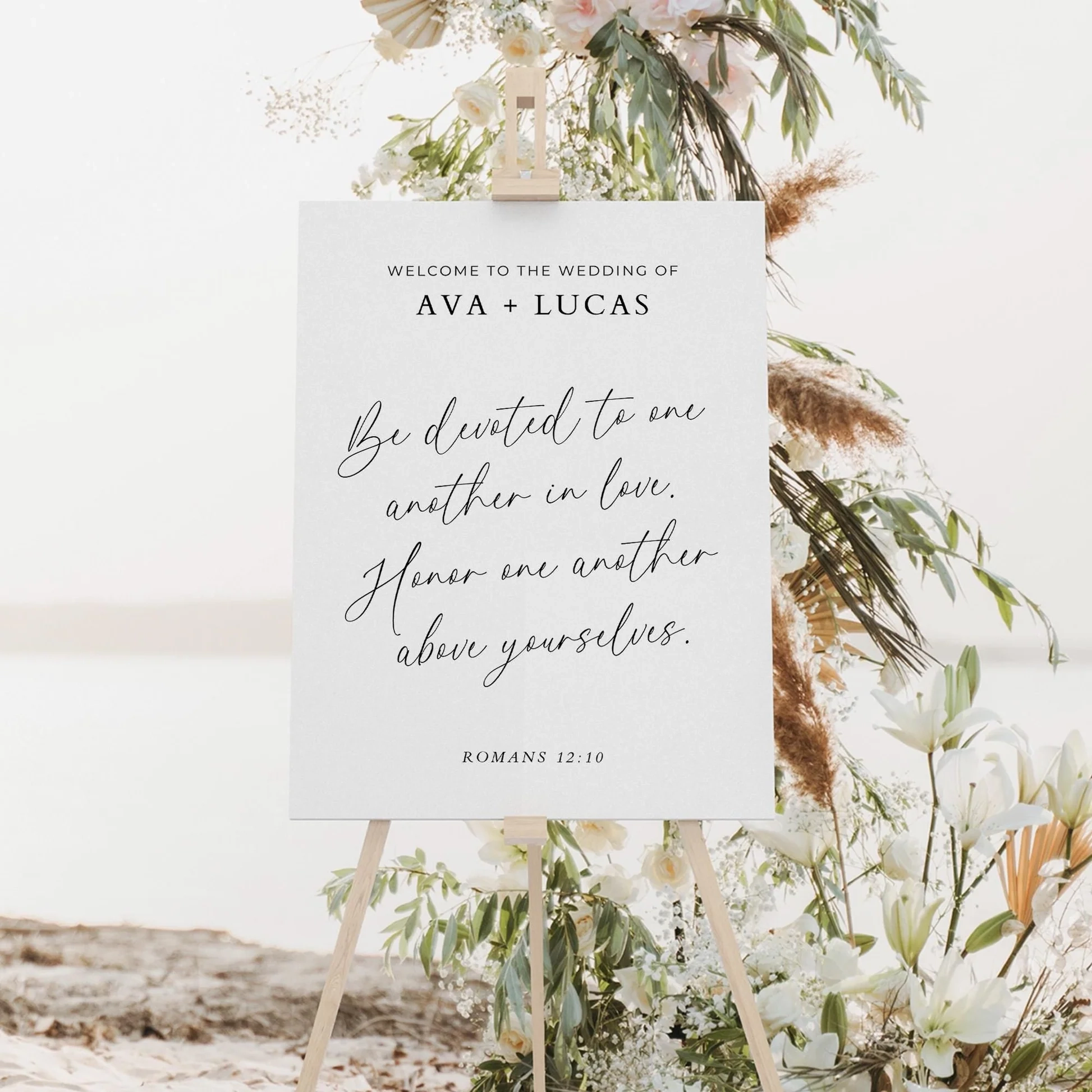 Bible Verse Wedding Welcome Sign Template Amber Rose Creative Studios