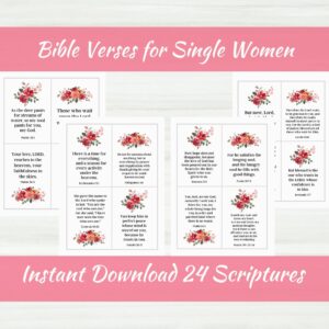 Bible Verses For Christian Single Women Scripture Cards Scriptures For Singles Bible Verse Cards For Singles Floral Bible Verses Etsy