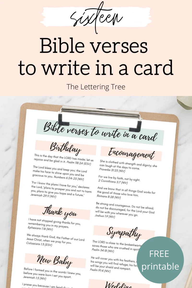 Bible Verses To Write In A Card The Lettering Tree