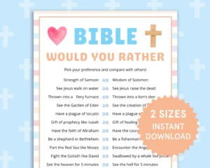 Bible Would You Rather Bible Games Sunday School Activities Bible Study Games For Kids Ministry Printable Youth Group Womens Ministry Games Etsy