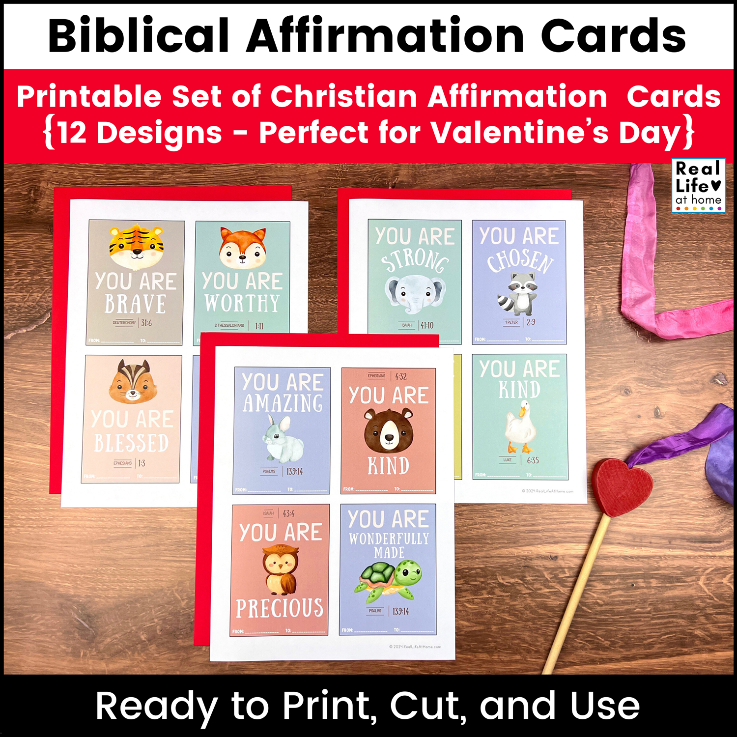 Biblical Affirmation Cards For Kids 12 Printable Cards 