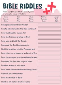 Biblical Brain Teasers 16 Free PDF Printables Printablee