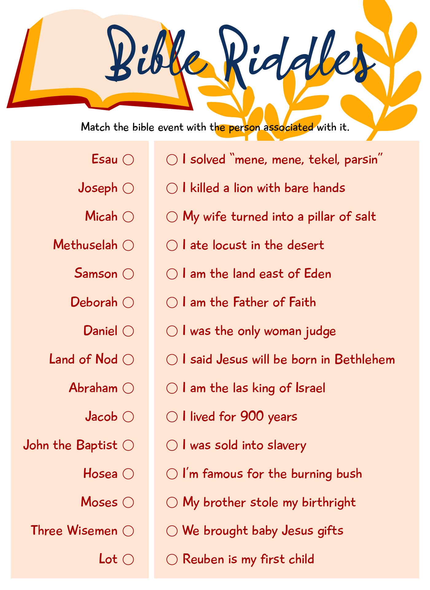 Biblical Brain Teasers 16 Free PDF Printables Printablee