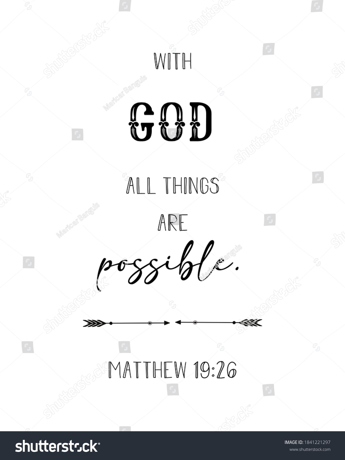 Biblical Quote Black White God All Stock Illustration 1841221297 Shutterstock