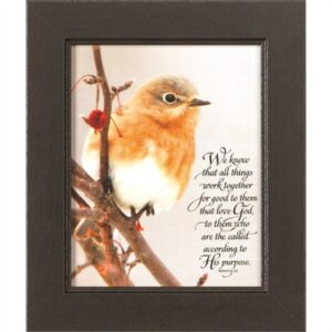 Bird Bible Verse Framed Glass Wall Art 11 X 13 Christmas Central