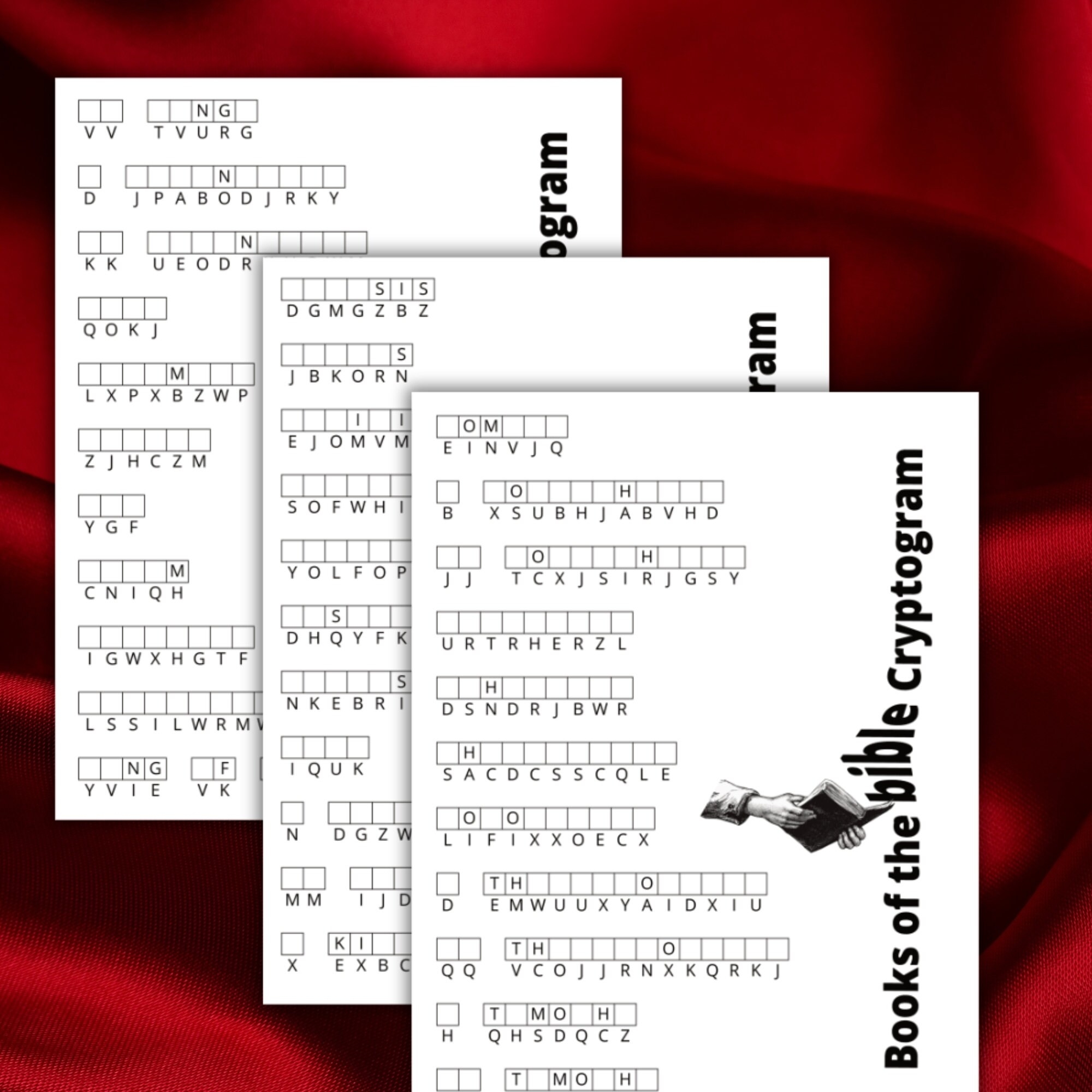 Books Of The Bible Cryptograms Printable Bible Games Large Text Cryptogram Etsy Australia