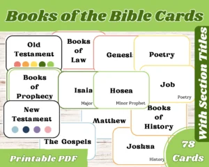 Books Of The Bible Flashcards Books Of Bible Cards For Kids Kids Bible Activity Kids Bible Printable Sunday School Kids Bible Study Etsy